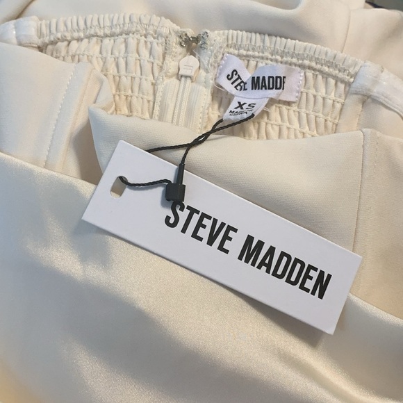Steve Madden | NWT Harlen Ivory Cream White Strapless Pocket Jumpsuit XS - Picture 2 of 7